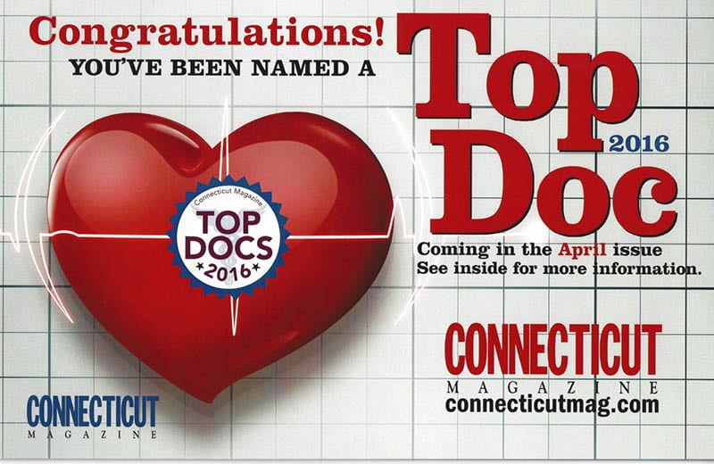 Voted Top Doc in 2016 - Connecticut Magazine